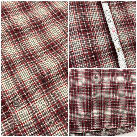 Vintage Pendleton Wool Red Gray Plaid Button Shirt Country Traditionals Medium - Picture 4 of 4